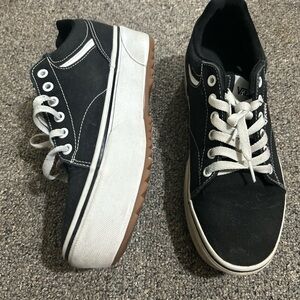 Vans Black Canvas Low-Top Sneakers with White Accents